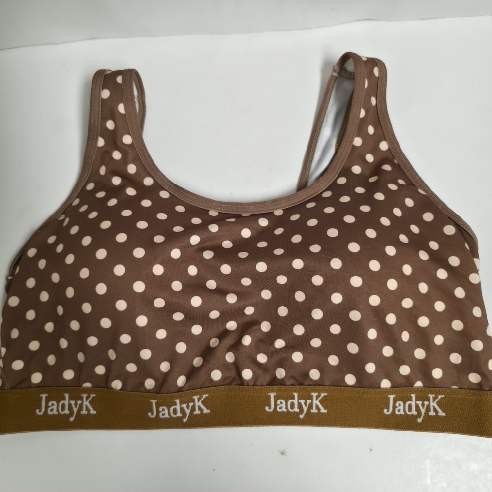 JadyK Arya Printed Bralette DailyArmor Padding Tech Brown Polka Dot Size L/XL